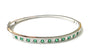 Emerald Cubic Zirconia Silver Bangle.