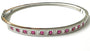 Ruby Cubic Zirconia Silver Bangle.