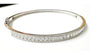White Cubic Zirconia Silver Bangle.