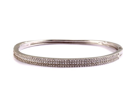 A White Cubic Zirconia Bangle.