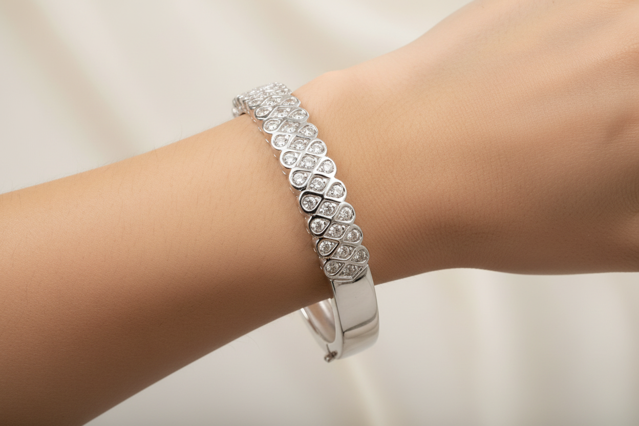 White Cubic Zirconia Bangle
