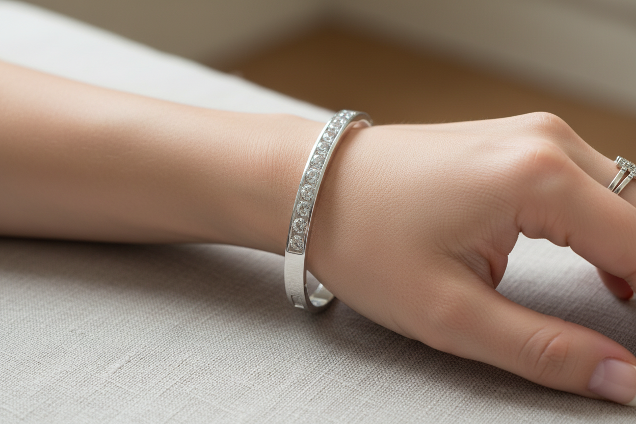 White Cubic Zirconia Bangle