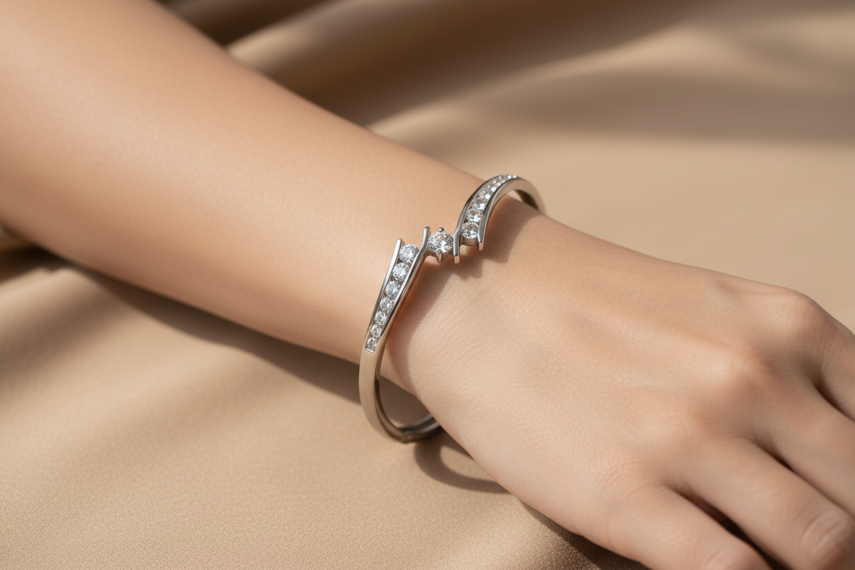 White Cubic Zirconia Bangle