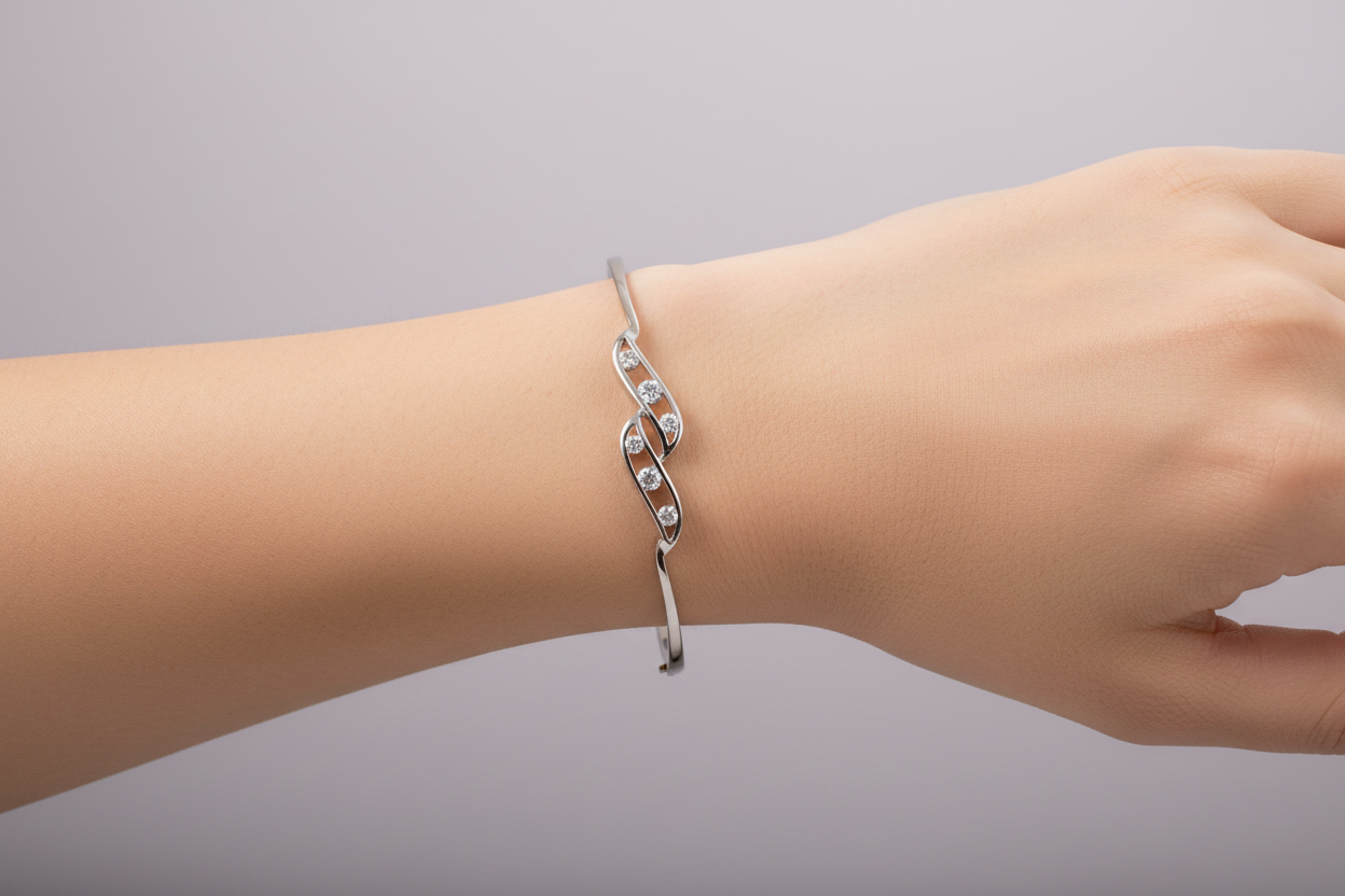 White Cubic Zirconia Bangle