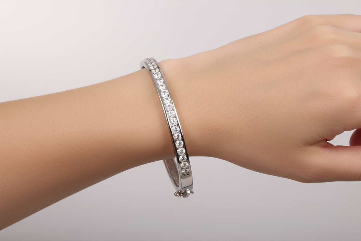 White Cubic Zirconia Bangle