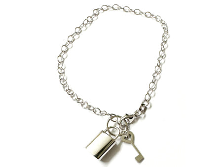 Simply Silver Padlock and Key Necklace