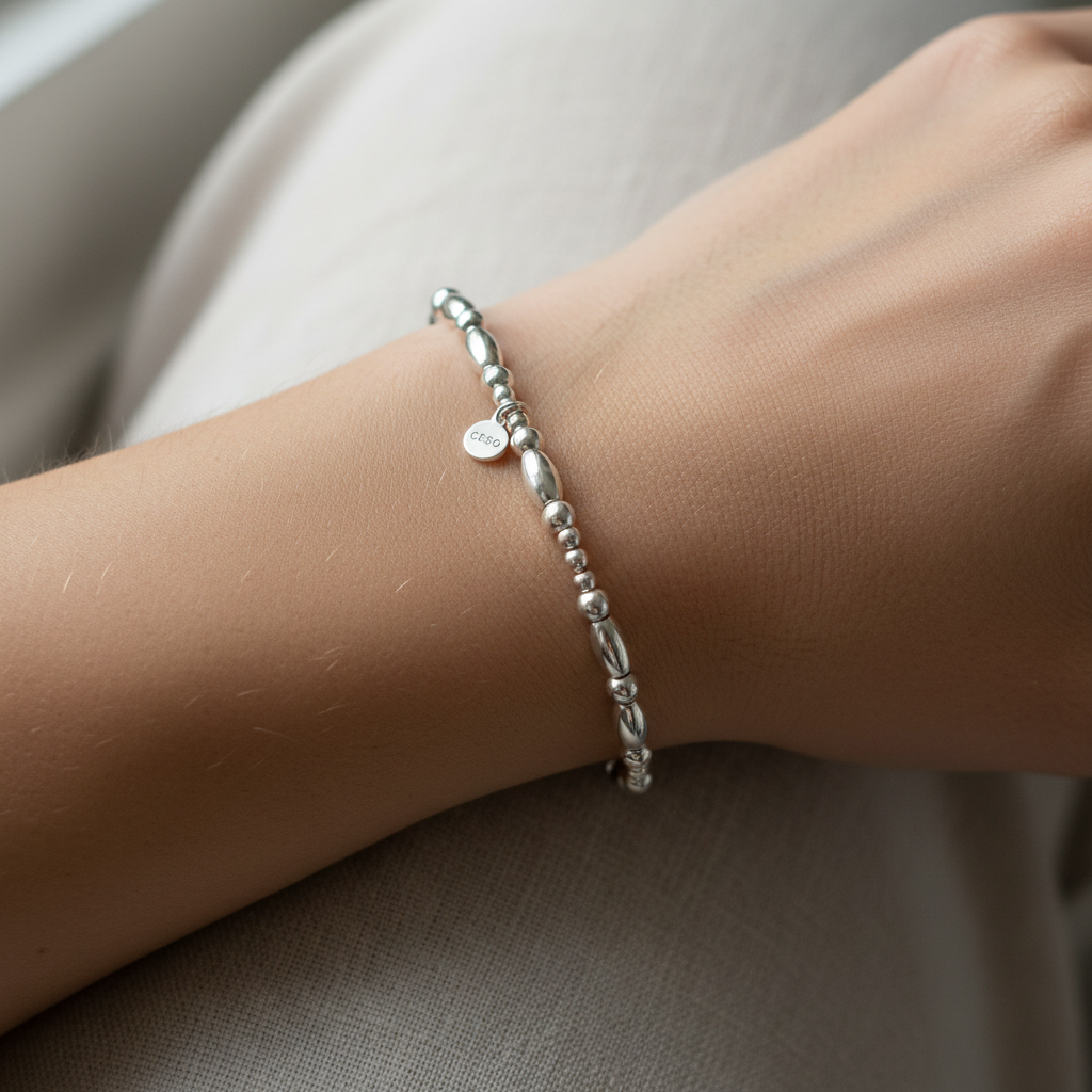 New Silver Elasticated Bracelet