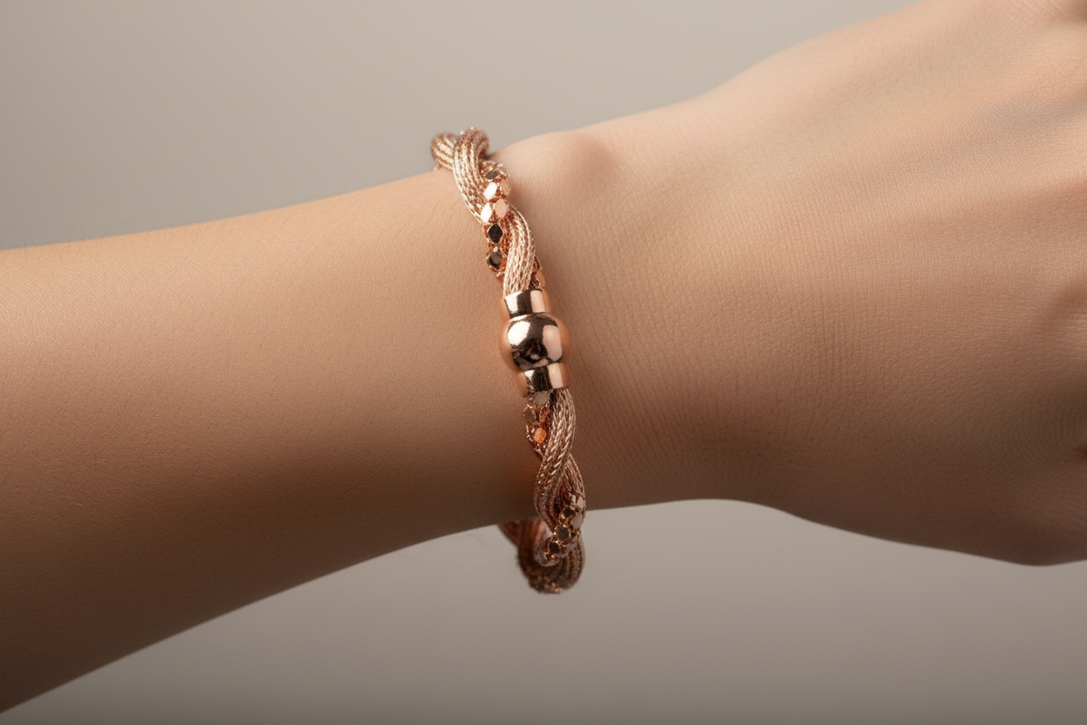 Silver with Rose Gold Plate  Bracelet.