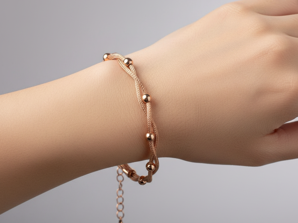 Silver with Rose Gold Plate  Bracelet.