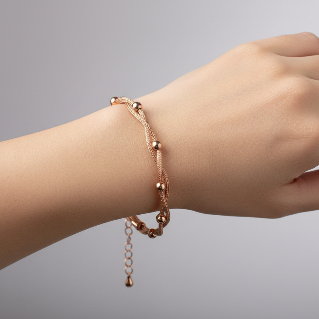Silver with Rose Gold Plate  Bracelet.