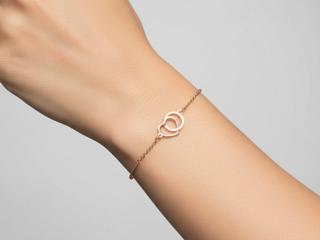 Silver with Rose Gold Plate  Bracelet