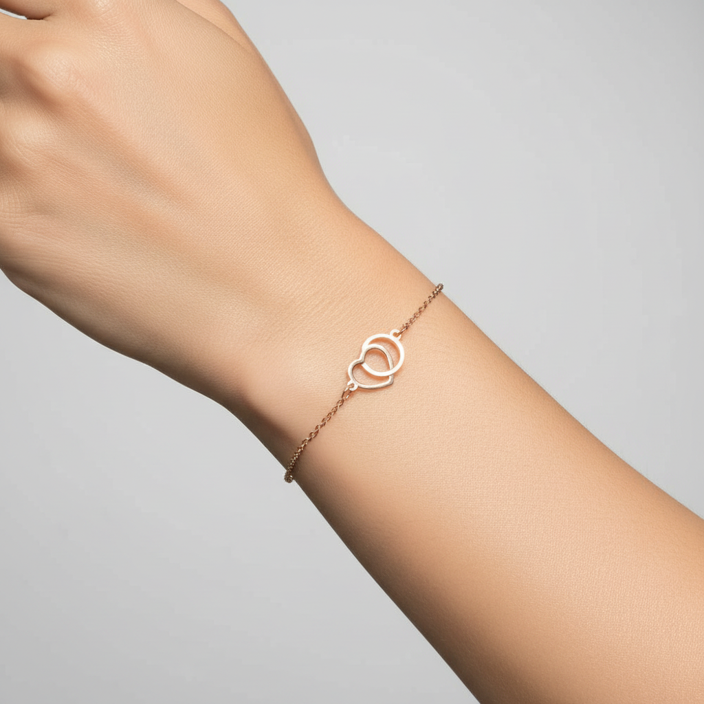 Silver with Rose Gold Plate  Bracelet