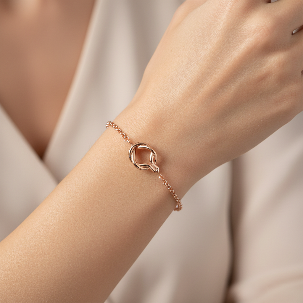 Silver with Rose Gold Plate  Bracelet