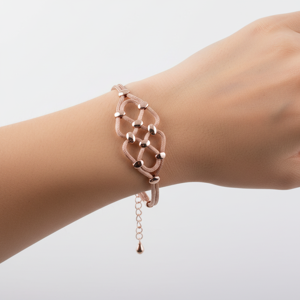 Silver with Rose Gold Plate Bracelet.