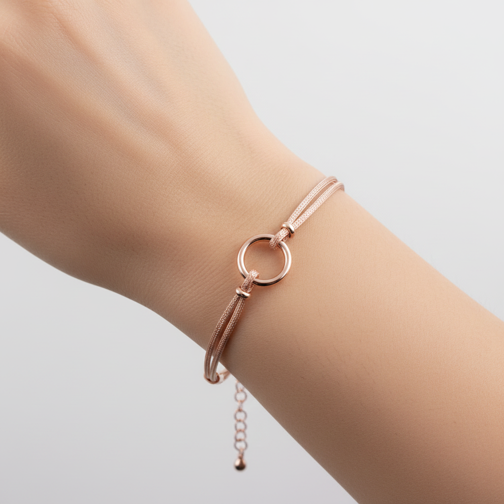 Silver with Rose Gold Plate  Bracelet