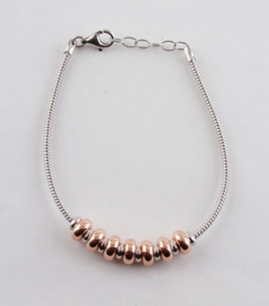 Silver with Rose Gold Plate Bracelet.