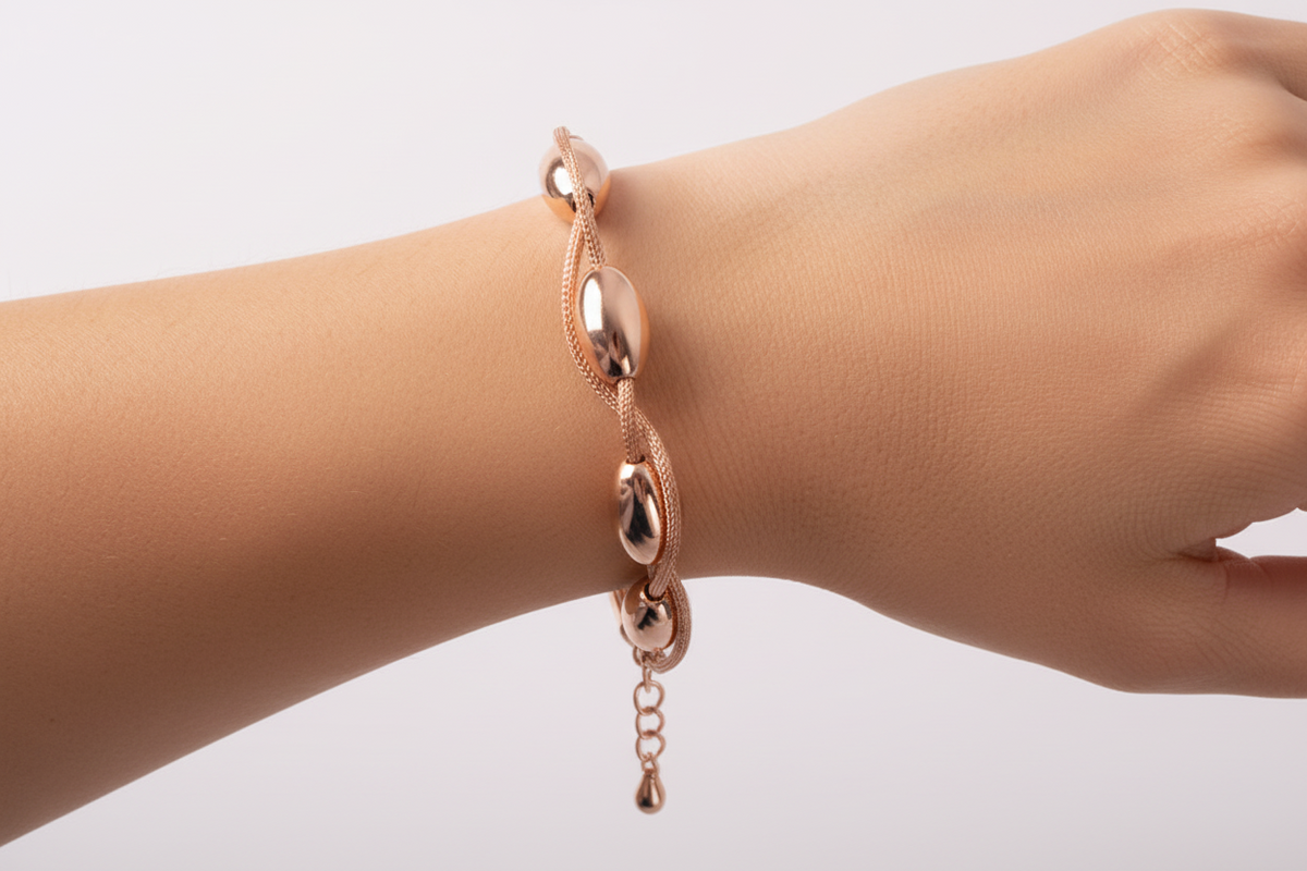 Silver with Rose Gold Plate  Bracelet