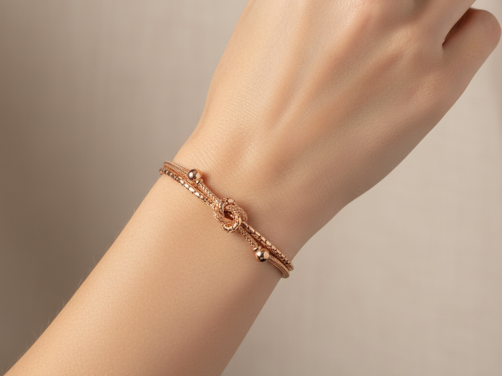 Silver with Rose Gold Plate  Bracelet.