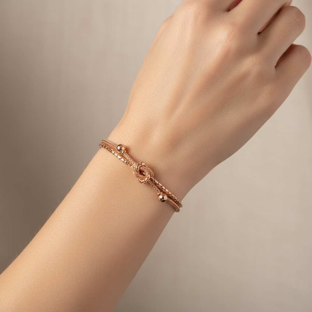 Silver with Rose Gold Plate  Bracelet.