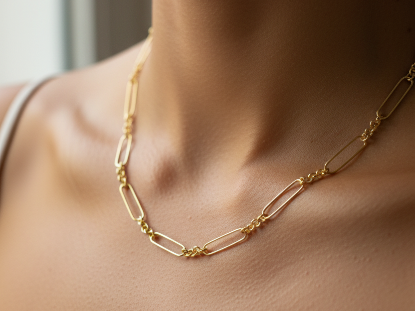 A Gold Plated Silver Necklace and Bracelet