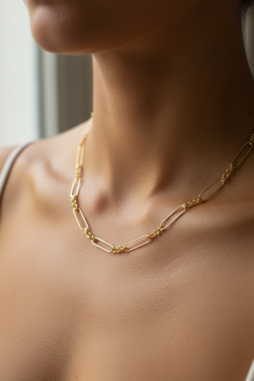 A Gold Plated Silver Necklace and Bracelet