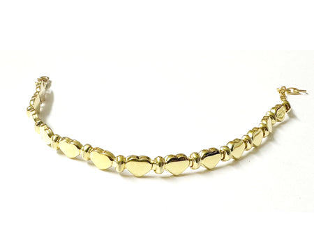 A Silver Yellow Plated Heart Bracelet