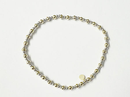 New Yellow Plated on Silver Two Tone Elasticated Bracelet