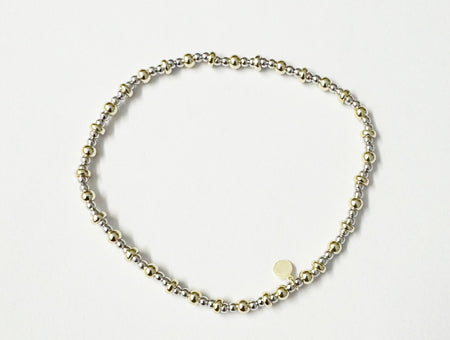 New Yellow Plated on Silver Two Tone Elasticated Bracelet