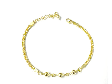Yellow Plated on Silver Ball Bracelet