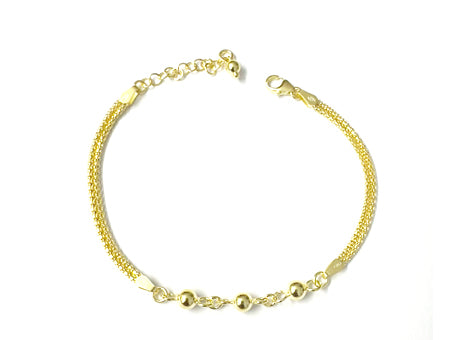 Yellow Plated on Silver Ball Bracelet