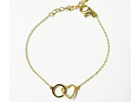 A Simply Silver Yellow Plated Heart Bracelet