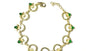 Claddagh Yellow Plated Green Cz Stone Silver  Bracelet