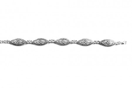 Celtic Trinity Knot Bracelet With Silver And White Cubic Zirconia Stone