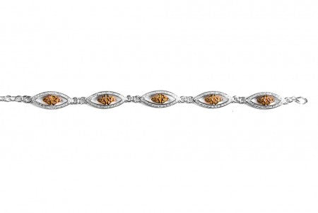 Trinity Knot Bracelet With Silver/Gold Plating And White Cubic Zirconia Stone