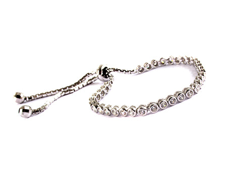 A White Cubic Zirconia Bracelet.
