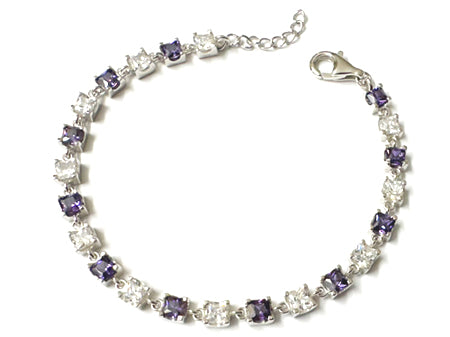 Amethyst Cubic Zirconia  Bracelet