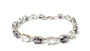 Amethyst And White Cubic Zirconia Silver Bracelet