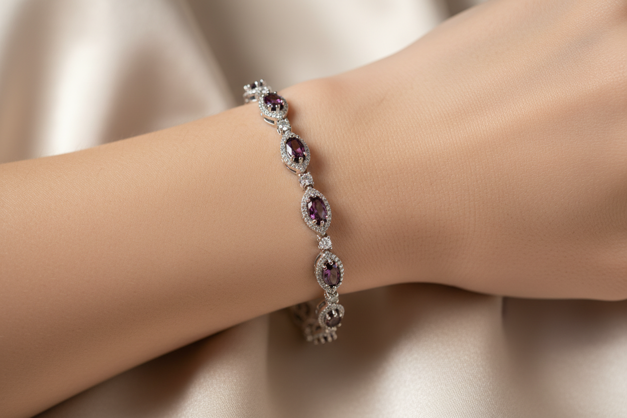 Amethyst Cubic Zirconia Bracelet
