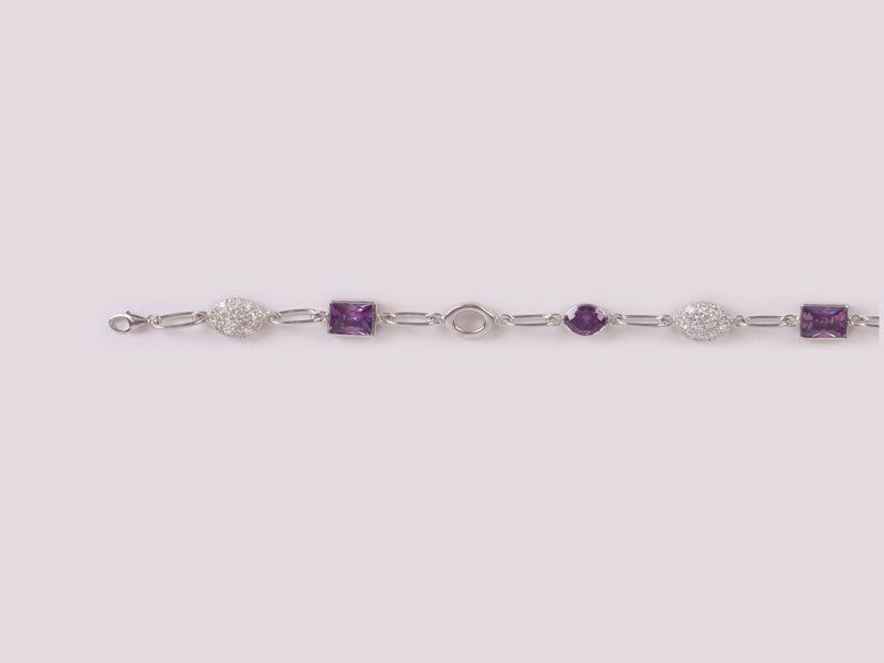 Amethyst Cubic Zirconia  Bracelet