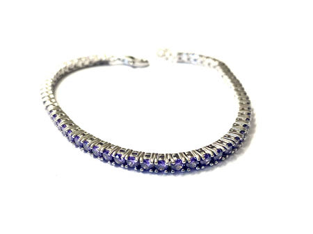 Amethyst Cubic Zirconia Claw Set Tennis Bracelet