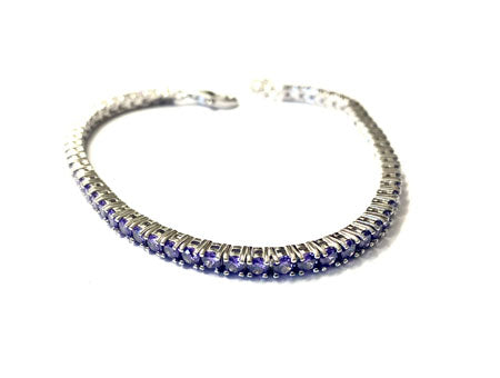 Amethyst Cubic Zirconia Claw Set Tennis Bracelet