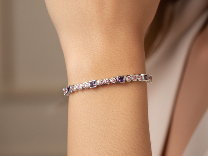 Pink Cubic Zirconia Bracelet