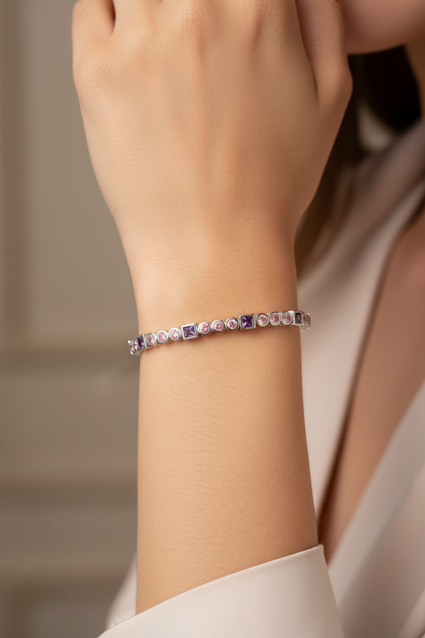 Pink Cubic Zirconia Bracelet