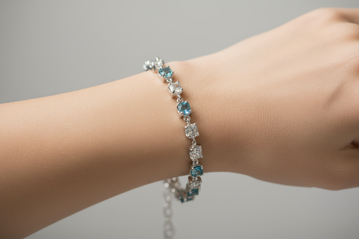 Aquamarine Cubic Zirconia Bracelet