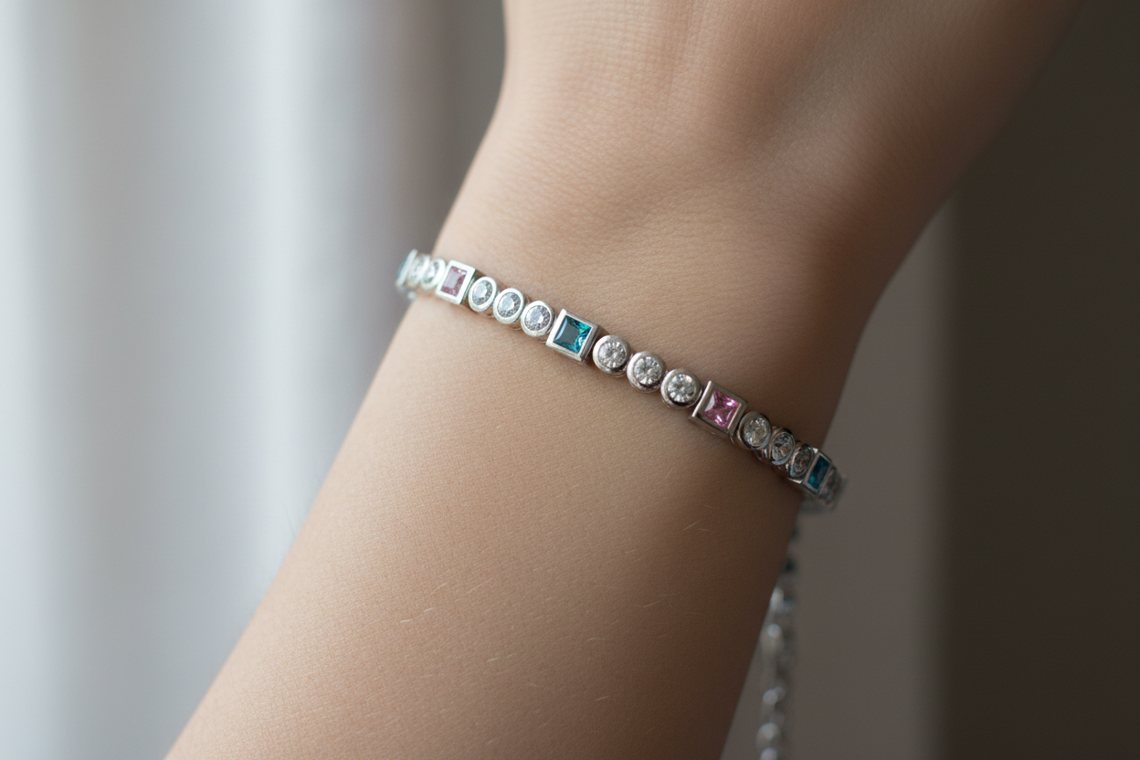 Aquamarine Cubic Zirconia Bracelet