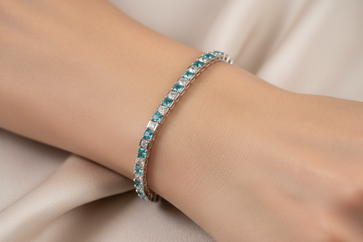 Aquamarine Cubic Zirconia Bracelet
