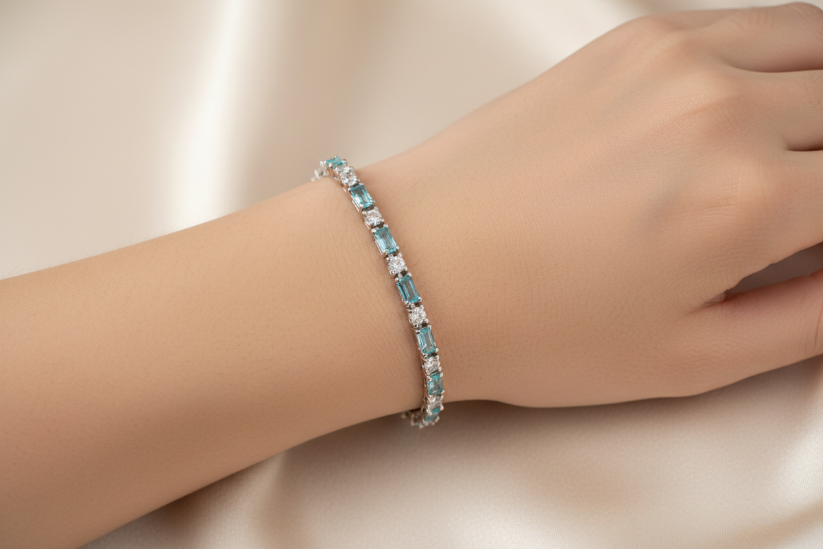 Aquamarine Cubic Zirconia Bracelet