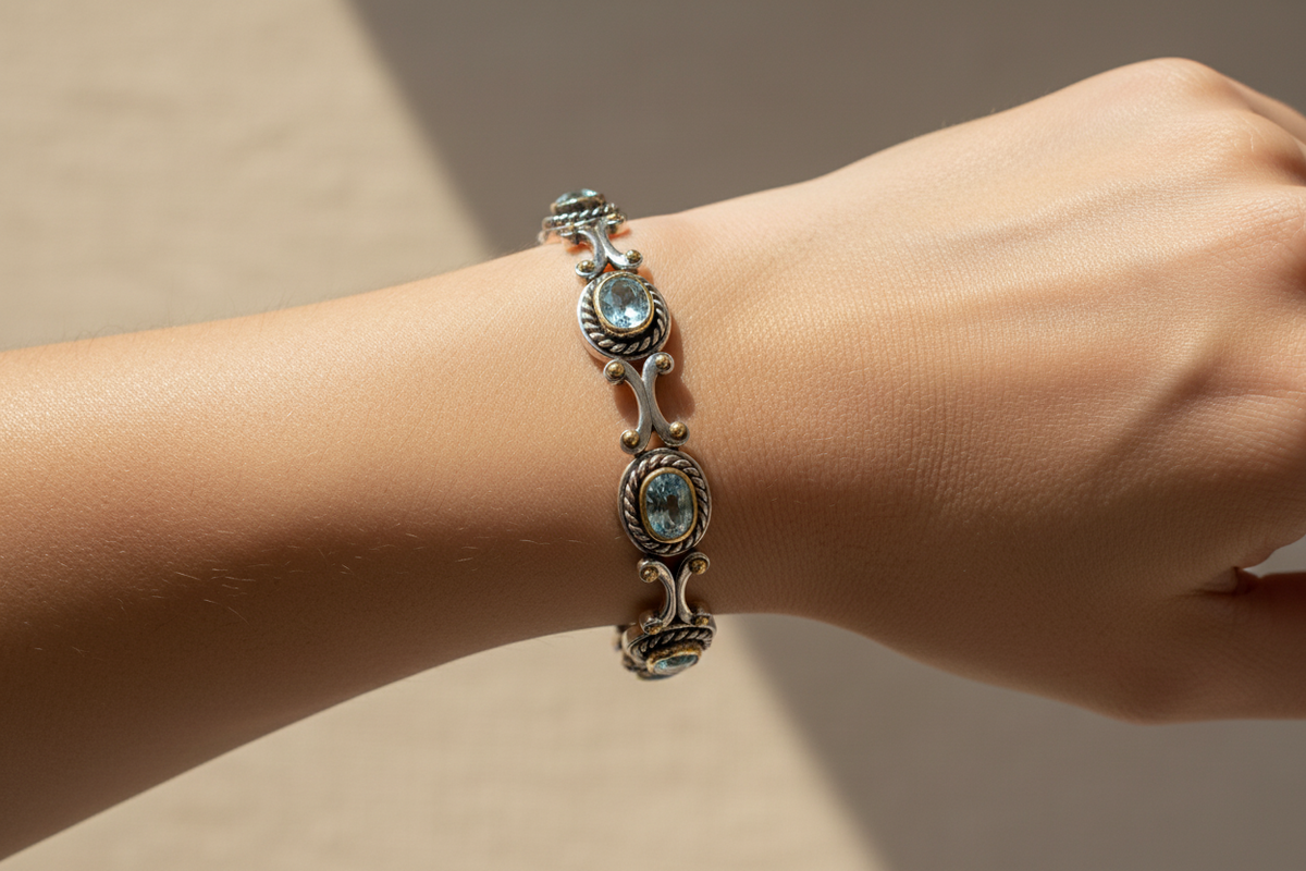 Aquamarine Cubic Zirconia Bracelet