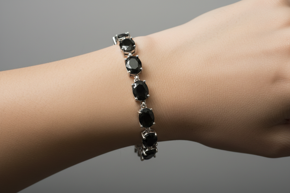 Black Cubic Zirconic Silver Bracelet