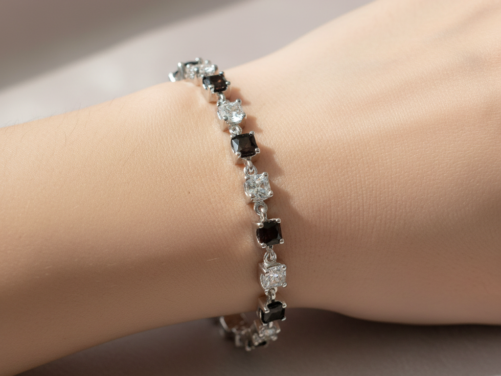 Black & White Cubic Zirconia Bracelet